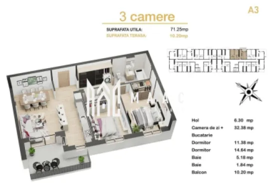 Apartament 3 camere | Balcon | Lift | Parcare | Prelungirea Mihai Viteazul