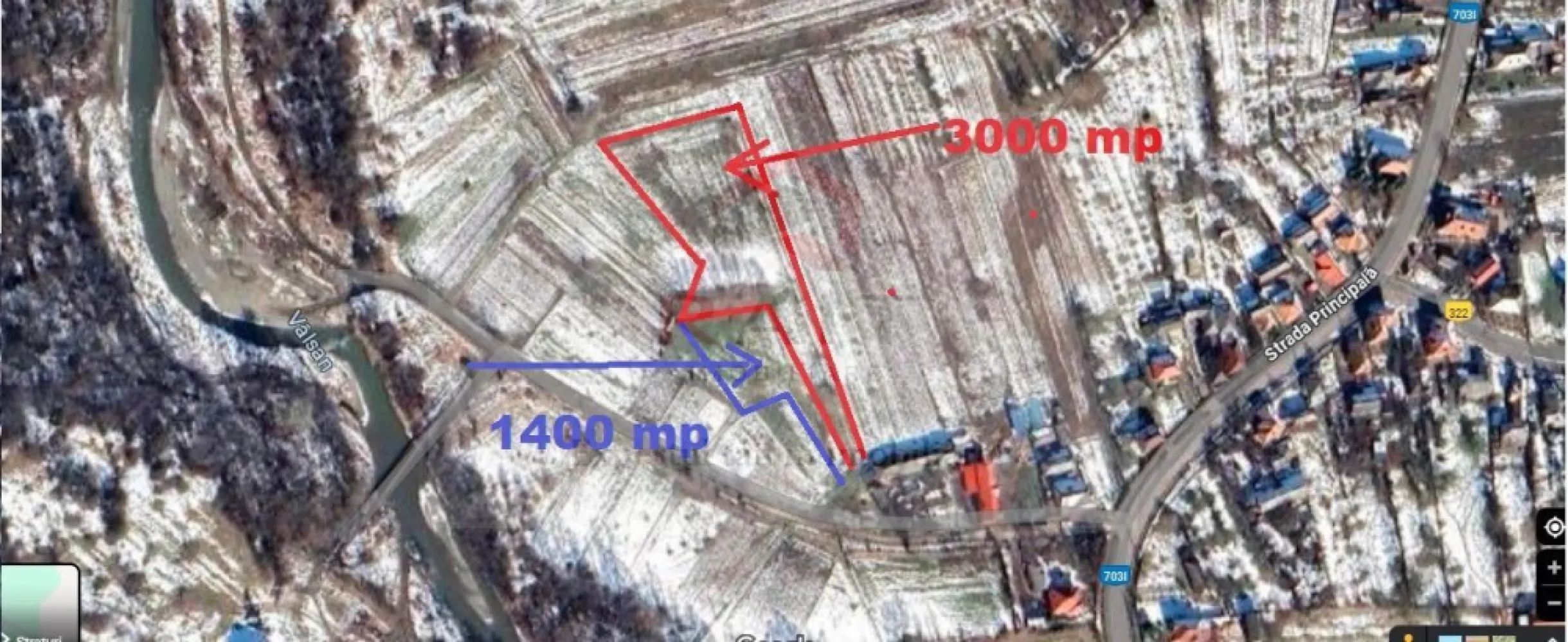 Teren intravilan-extravilan Valsanesti Arges - Se vinde teren cu o suprafață de 3.000 de metri pătrați, care este parțial intravilan și parțial extravilan. Terenul este împrejmuit și se află în satul Vâlsănești din comuna Mușătești, la o distanță de aproximativ 100 de metri de râul Vâlsan și la 14 km de municipiul Curtea de Argeș. Terenul este identificat cu număr cadastral, ceea ce facilitează tranzacția. Zona este descrisă ca fiind una liniștită, la poalele pădurii, ideală atât pentru construcții rezidențiale, cât și pentru activități agricole. Posibilitate de extindere cu încă 1400 mp. }}