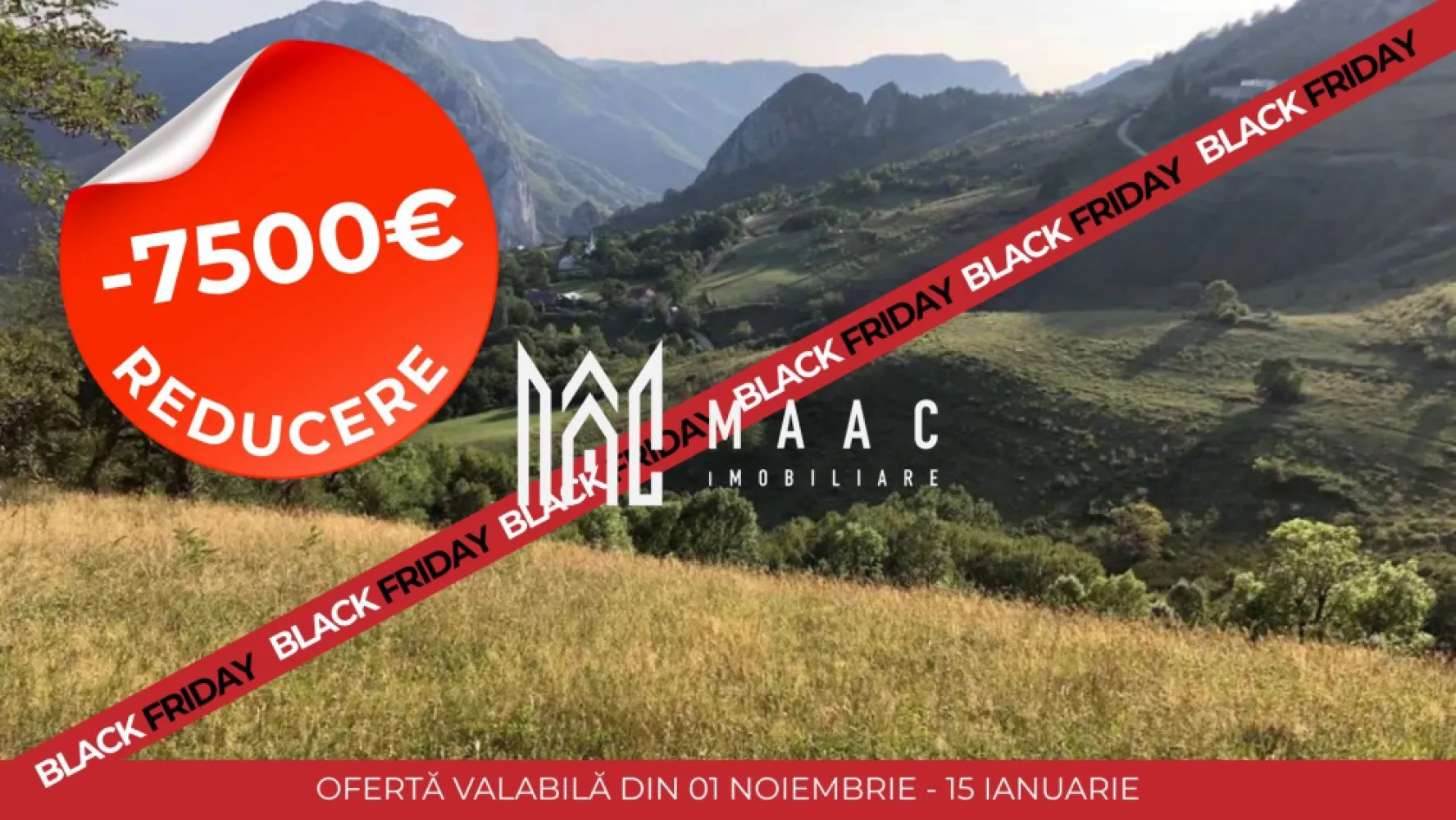 BLACK FRIDAY I Teren cu potențial turistic I 3174 MP | TransApuseana - 🔥 BLACK FRIDAY - Profită de cea mai bună perioadă din an pentru a deveni proprietar! Reducere de 9,500 euro Pret vechi - 57,500 euro Pret promotional - 48 000 euro MAAC Imobiliare vă propune spre vânzare un teren cu potențial turistic, situat în localitatea Râmeț – o zonă de munte pitorească, ideală pentru construirea unei cabane sau a unei case de vacanță. Dacă îți dorești o cabana în mijlocul naturii, într-o zonă liniștită de munte, cu peisaje de vis, acest teren este alegerea perfectă pentru relaxare și deconectare de agitația orașului. Caracteristici teren: Acces facil: la doar 5 minute de drumul asfaltat TransApuseana – zonă în plină dezvoltare turistică Posibilitate de parcelare – flexibilitate pentru diferite proiecte Dublu acces – avantaj pentru organizarea viitoarelor construcții Utilități: disponibile în apropiere Avantaj major: terenul este pretabil atât pentru construcția unei cabane de vacanță, cât și pentru investiții turistice (pensiune, casă de oaspeți), datorită poziționării și peisajului deosebit. Pentru mai multe detalii și vizionări, precizati telefonic ca ati vazut anuntul cu ID: CP2750050 }}
