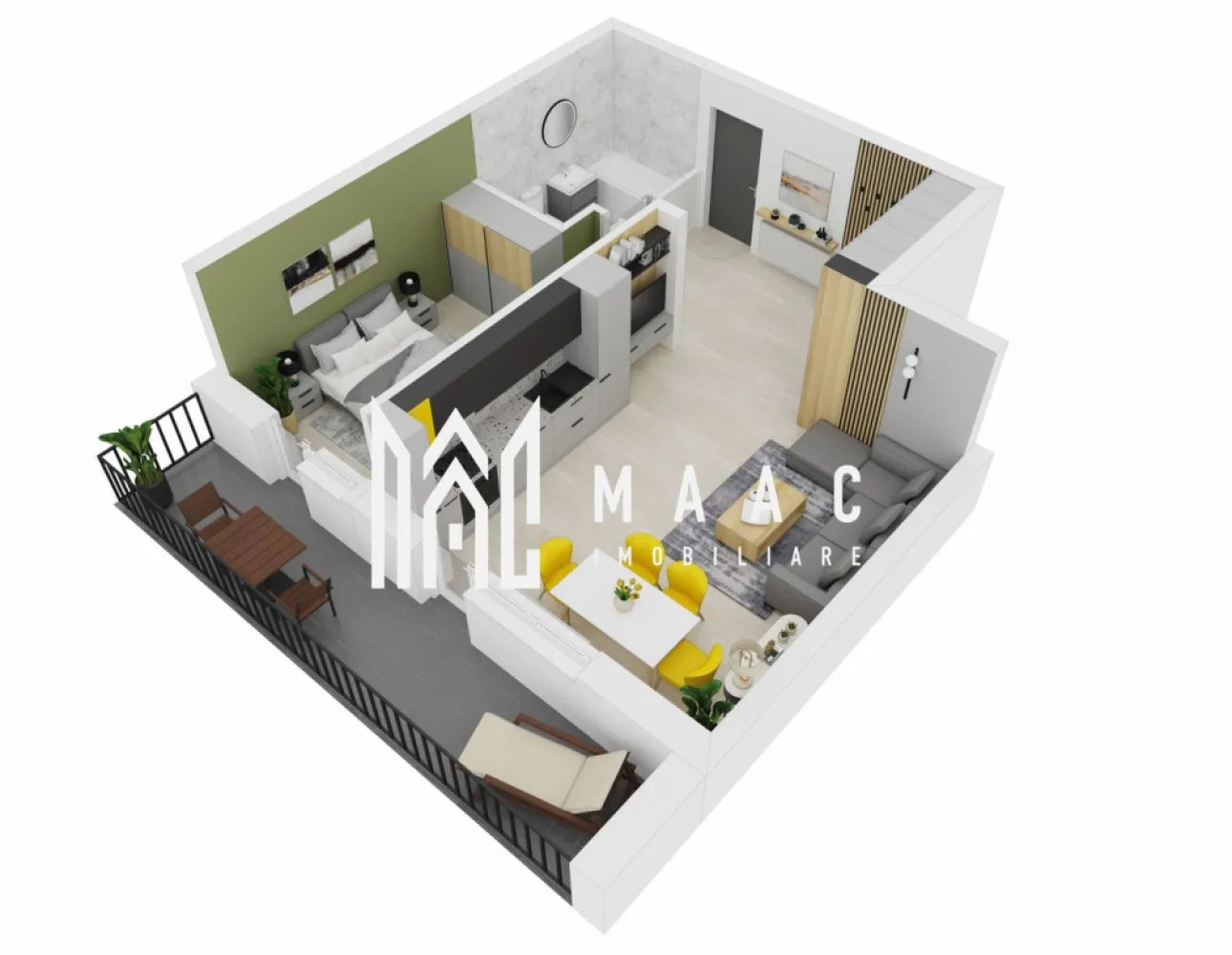 Apartament 2 Camere I Sibiu I Doamna Stanca I Balcon I Parcare Inclusă - MAAC Imobiliare vă propune un apartament modern cu 2 camere, situat pe Strada Doamna Stanca, într-o zonă rezidențială în plină dezvoltare din Sibiu.
Apartamentul este ideal pentru locuință proprie sau investiție, beneficiind de o compartimentare eficientă și spații generoase.

Compartimentare:
living + bucătărie: 29,61 mp
dormitor: 12,03 mp
baie: 4,51 mp
hol: 2,49 mp
balcon: 10,83 mp
Prețuri:
97.500 euro (TVA inclus) – semifinisat
103.700 euro (TVA inclus) – finisat la cheie

Loc de parcare exterior inclus
Opțional: parcare interioară – 10.900 euro
Beneficii:
Centrală termică
Racordat la toate utilitățile
Predare la cheie (pentru varianta finisată)
Ansamblu rezidențial nou

Zona Doamna Stanca oferă acces rapid către centre comerciale, magazine, școli și principalele artere ale orașului, fiind una dintre cele mai căutate zone noi din Sibiu.

Pentru mai multe detalii vă rugăm să precizați telefonic că ați văzut anunțul cu CP3049402.