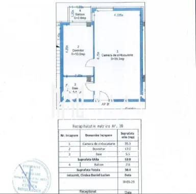 Apartament 2 camere | Etaj 1 | Parcare | Balcon | Modern