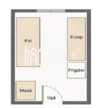 Cameră 11 mp | Baie comună | Etaj 4 | Disponibilă imediat | Cisnădie