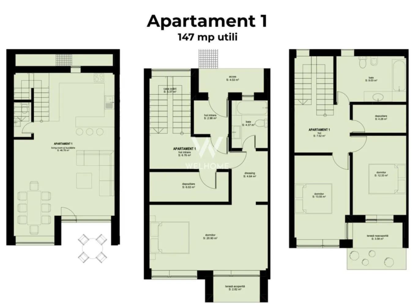 Casa de vanzare – concept modern, priveliste deosebita – 147 mp utili - Va propunem o locuinta insiruita, parte dintr-un ansamblu exclusivist, situata in zona Gusterita.
Proprietatea are un design modern, ideala pentru o familie care isi doreste confort si intimitate.

Un avantaj important al proprietății este poziționarea excelentă, foarte aproape de noul parc de agrement Gușterland, un reper modern al orașului, ideal pentru plimbări, relaxare, sport și activități în aer liber pentru întreaga familie.

Detalii:
Suprafata utila: 147 mp
Teren liber: 284 mp
2 locuri de parcare
Regim: Demisol + Parter + Etaj
Orientare sudica

Compartimentare:
Demisol: living cu bucatarie open space, baie, acces in gradina
Parter: dormitor matrimonial, dressing, baie, balcon
Etaj: 2 dormitoare, baie, spatiu depozitare, balcon

Predare:
Interior la alb
Exterior la cheie
Termen: vara 2026

Avantaje:
Panorama asupra orasului
Gradina, terasa si balcoane
Incalzire in pardoseala
Jaluzele electrice
Zona linistita
Acces facil catre oras