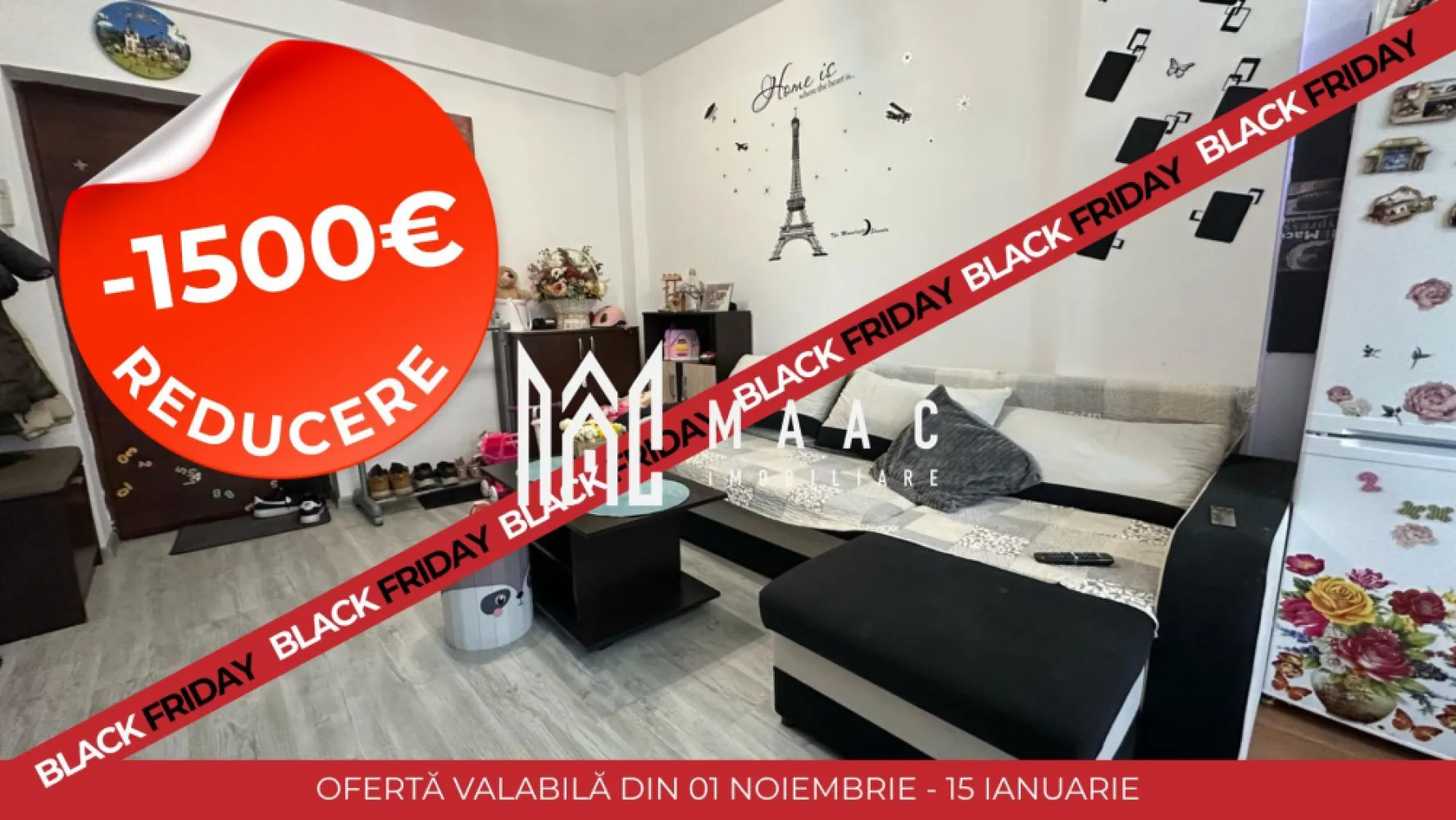 BLACK FRIDAY Apartament 2 camere I Parcare I Balcon I Stanca - 🔥 BLACK FRIDAY - Profită de cea mai bună perioadă din an pentru a deveni proprietar! Reducere de 1.500 euro - Pret vechi - 92.000 euro Pret promotional - 90.500  euro MAAC Imobiliare ofera spre vanzare apartament cu 2 camere, complet mobilat si utilat, in zona Hipodrom (Doamna Stanca). Locuinta se afla la parterul inalt al unui imobil izolat, cu regim de inaltime P+8 si este alcatuita din living cu bucatarie open-space, dormitor, baie si balcon inchis, cu acces din ambele incaperi. De asemenea imobilul beneficiaza de lift. Aferent - loc de parcare suprateran. Acesta se afla in fata geamului de la bucatarie, ceea ce ofera un confort sporit in ceea ce priveste manipulatul de obiecte/ cumparaturi. Imobilul dispune de sistem de supraveghere video. Datorita orientarii sudice, locuinta este calduroasa, primitoare. Amplasamentul imobilului este unul avantajos, aflandu-se la cateva minute de Lidl/ Kaufland, acces facil de scoli, gradinite, farmacii, banci si la spatii verzi. Pentru mai multe detalii precizati telefonic ca ati vazut anuntul cu ID: CP2786647 }}