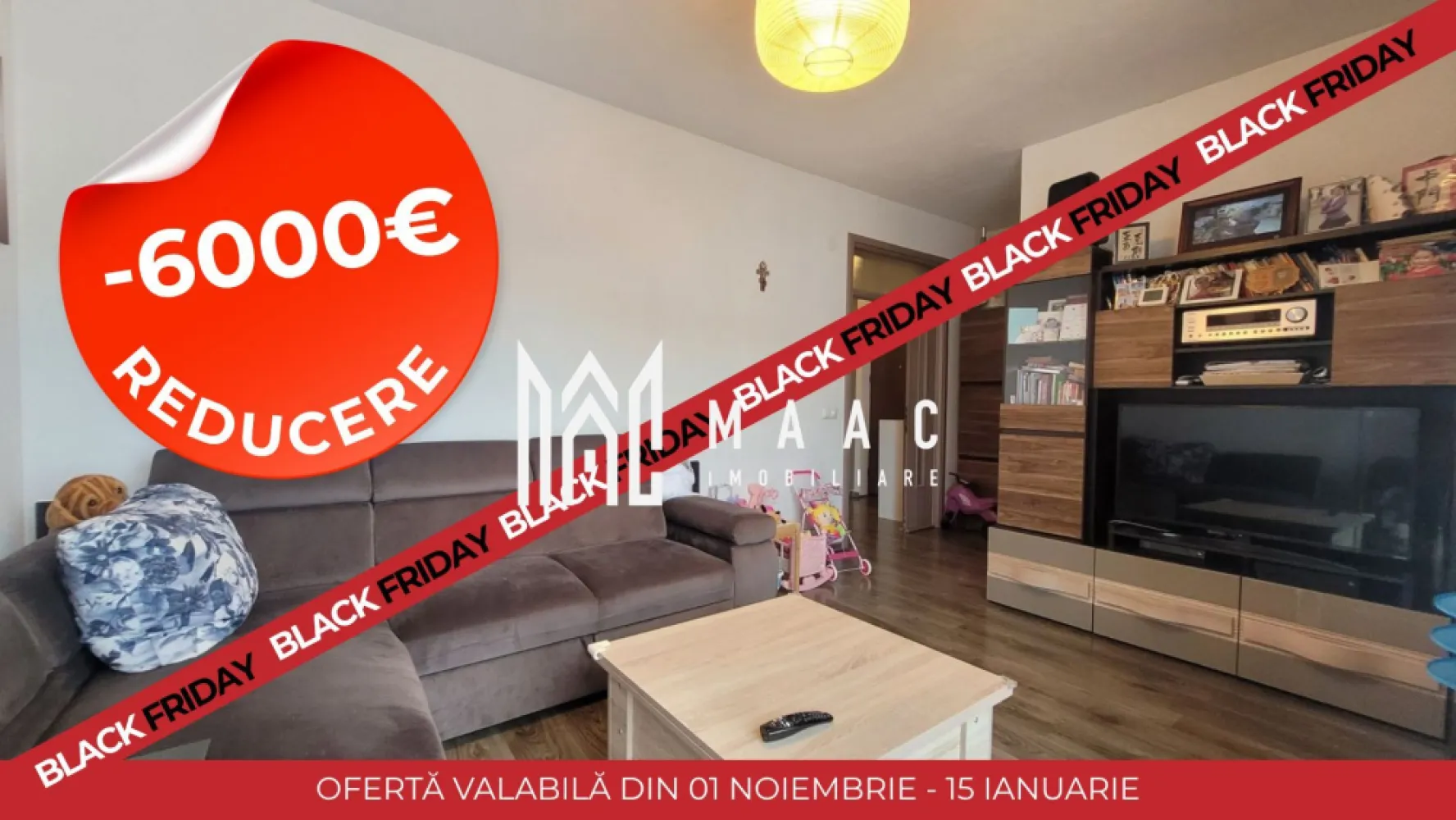 BLACK FRIDAY Apartament 3 camere | Etaj 1 | Parcare | Balcon - 🔥 BLACK FRIDAY - Profită de cea mai bună perioadă din an pentru a deveni proprietar! Reducere de 6.000 euro - Pret vechi - 155.000 euro Pret promotional - 149.000 euro MAAC Imobiliare ofera spre vanzare apartament cu 3 camere la un imobil de tip vila, modern, complet mobilat si utilat, in zona Selimbar (la 5 minute de mers pe jos de Shopping City). Locuinta este alcatuita din living, 2 dormitoare, bucatarie inchisa, baie cu geam, baie de serviciu, hol, debara si balcon. In fiecare incapere este montataitalatie de AC. Aferent - 2 locuri de parcare (unul langa altul). Imobilul este renumit pentru calitatea materialelor folosite, fiind amplasat intr-o zona premium de case. Loc de joaca chiar langa si vecinatate linistita. Apartamentul este foarte luminos (orientare S-V), aerisit si generos ca si spatiu, geamuri mari, finisaje de calitate, bine izolat si consum mic de energie. Iesire rapida in cateva minute catre DN si acces facil catre oras. Pentru mai multe detalii și programări pentru vizionare, vă rugăm să ne contactați telefonic specificand ID: CP2786637 }}