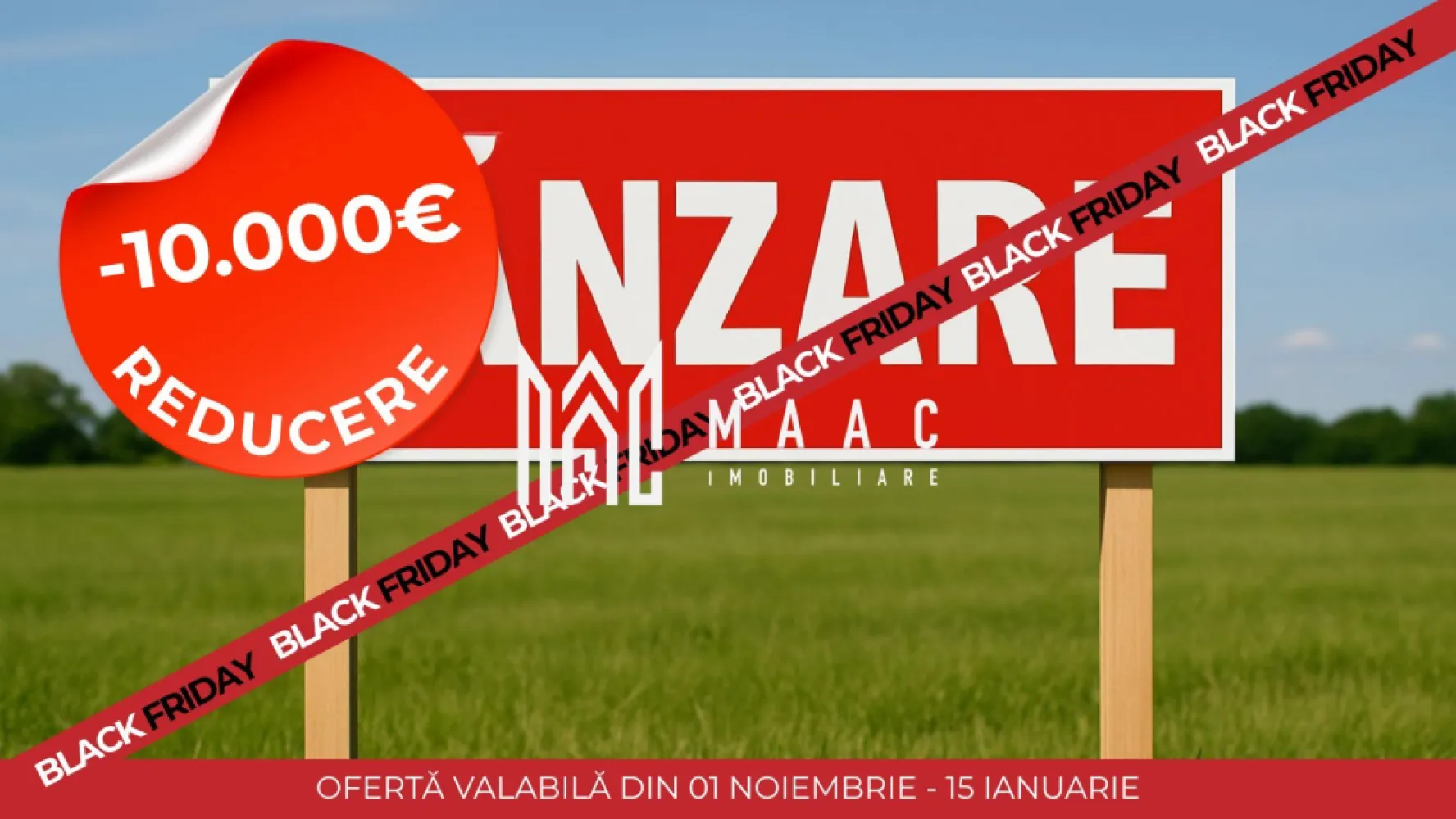 Black Friday | Teren 4400 | Extravilan | Sura Mica - BLACK FRIDAY - Profită de cea mai bună perioadă din an pentru a deveni proprietar! Reducere de 10.000 euro - Pret vechi - 120.000 euro Pret promotional - 110.000 euro MAAC Imobiliare vă propune spre vânzare un teren extravilan, ideal pentru investiție sau pentru dezvoltarea unei proprietăți în zona de periferie verde a localității. Detalii proprietate: Suprafață totală: 4.400 mp Categorie: Extravilan Utilități: În imediata apropiere Anexe: Șură de dimensiuni mici pe teren Avantaje: Teren cu suprafață generoasă, potrivit pentru dezvoltare agricolă, construcție de tip gospodăresc (în funcție de reglementările urbanistice) sau investiție pe termen lung Utilitățile se află în proximitate, facilitând eventualele racordări Zonă liniștită, cu acces facil Pentru mai multe detalii și programarea unei vizionări, vă rugăm să ne contactați menționând ID: CP2782240 }}