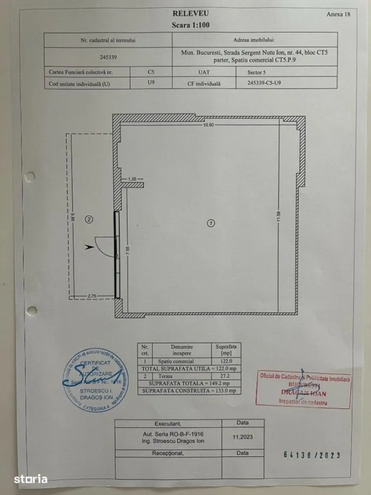 Spatiu comercial premium cu terasa One Cotroceni - 5600 plus TVA Spatiu comercial premium cu loc de parcare in fata locatiei. Spatiul este proaspat finalizat, nu este amenajat. Terasa 27 mp Loc parcare 12 mp  Utilitati generale Senzor de fum si alarma incendiu Cortina de sticla, ferestre fixe, ferestre care se deschid, sprinklere, climatizare si centrala termica, aport de aer proaspat, prize date voce. Paza 24h CCTV