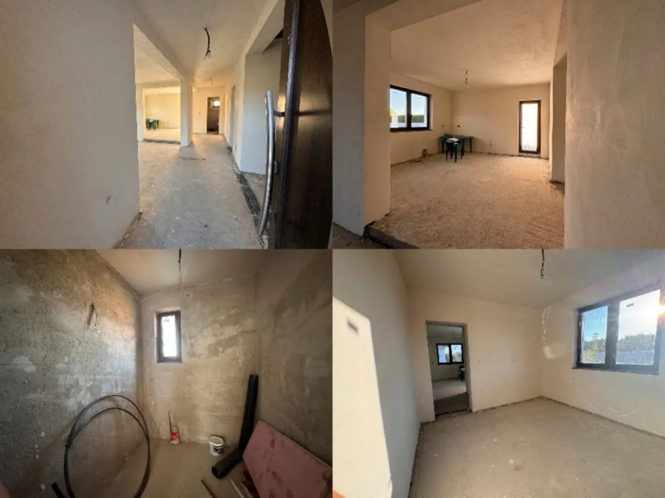 Casa semifinisata de vanzare Botiz - DIRECT PROPRIETAR! Se vinde casa in Botiz, pe strada Vasile Anderco (principala cu Sirul Mare) Utilități: amplasate la stradă, trebuie doar branșată La cerere trimit și video/poze cu fundația înainte de a se turna betonul. - teren 660mp (7 arii) - apă, curent si gaz la stradă - gard din beton cu fundatie de 80cm adancime si 45 latime, zidit in partea din față și spate - gard pe lateral cu panouri zincate cu fundatie de beton de 80cm adancime si 45 lățime. - Casa are 143mp, util 119mp si are urmatoarele: caramida CEMACOM, tigla CREATON BALANCE, planseu de beton de 15cm cu izolatie dedesubt, streșină de beton, izolatie din polistiren pe fațadă de 10cm, termopane Rehau 3 sticle la 4,2cm profil de 78cm, acoperisul este scandurit peste șarpantă, infoliat si tigla CREATON cu 50 ani garanție. - Izolatie la exterior si la interior cu fire de curent trase si panou montat Casa este compartimentata astfel: - 3 dormitoare - living mare - bucatarie care se poate face si open space cu livingul daca se doreste - 2 băi - hol - pod Mai multe detalii se pot discuta la telefon. Sunt direct proprietar si se poate viziona oricand!