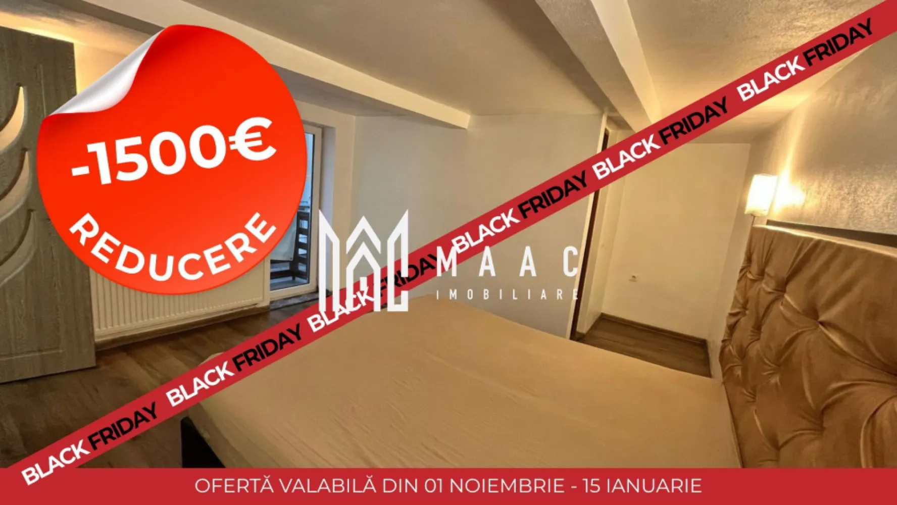 BLACK FRIDAY - Apartament 2 camere | 39 MPU | Broscarie - BLACK FRIDAY - Profită de cea mai bună perioadă din an pentru a deveni proprietar! Reducere de 1,500 euro Pret vechi - 59,990 euro Pret promotional - 58,490 euro MAAC Imobiliare vă propune spre vânzare un apartament modern pe doua nivele, situat in zona Broscarie. Caracteristici proprietate: Compartimentare: Living cu bucătărie open space Dormitor cu baie proprie Baie separată pentru oaspeți Stare: Se vinde complet mobilat și utilat, gata de locuit. Avantaje: Poziționare excelentă, cu acces facil la mijloace de transport, magazine și alte facilități. Confort și intimitate: Dormitorul beneficiază de baie proprie, oferind un plus de confort. Pentru mai multe detalii și pentru programarea unei vizionări, vă rugăm să specificați ID-ul anunțului: CP2199153 }}