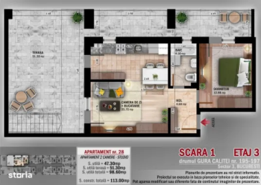 BRASADAS vinde Penthouse 4 cam spatios Metrou Parc Titan