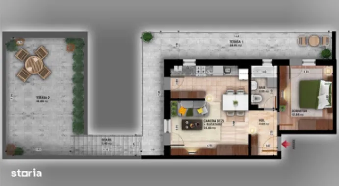 BRASADAS vinde Penthouse 4 cam spatios Metrou Parc Titan