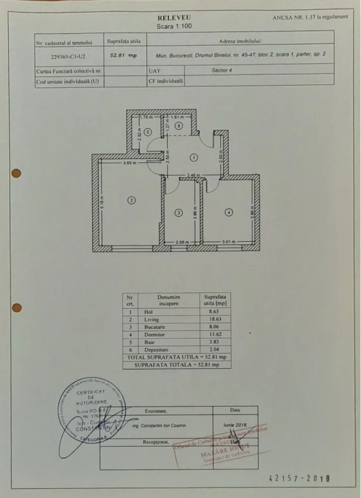 Vand apartament cu 2 camere NU GARSONIERA dubla si loc de parcare