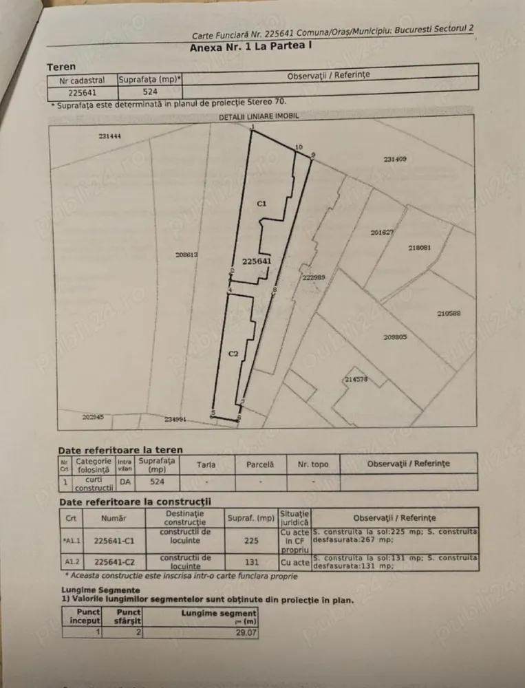 Vând Casă 2 corpuri stil vagon centrul Bucureștiului - Vând Casă, stil vagon, singur curte, cadastru, intabulare, compusă din 2 corpuri, unul are Sp+P+M - 225mp,al doilea doar parter 131 mp, teren 524mp, deschidere la strada 14 m, toate utilitățile, gaze, curent. Casa se află aproape de strada principală Viitorului, în sectorul 2 în zona centrală între strada Mihai Eminescu și Ștefan cel Mare. Accept credit!