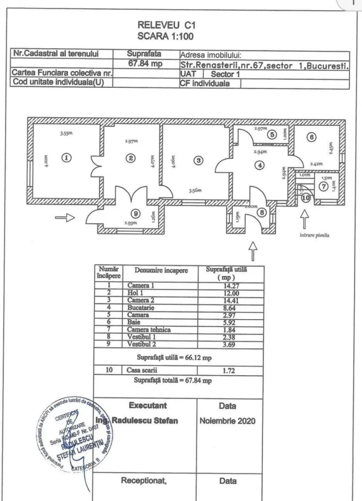 Teren 480 cu casa de 3 camere demolabila ( sau renovabila) sector 1