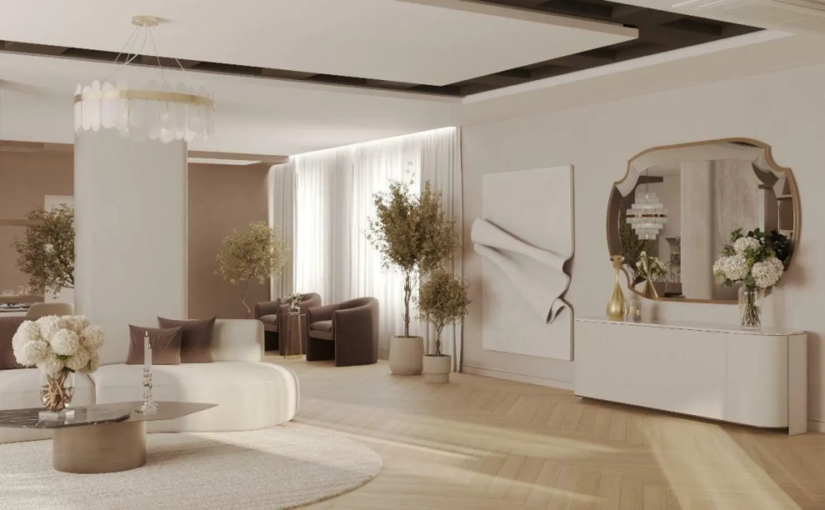Apartament premium Mozart Residence - Reședința Mozart, amplasată la etajul 4 și beneficiind de priveliști panoramice asupra Bucureștiului, îmbină armonios eleganța contemporană cu confortul exclusivist. Acest apartament luxos, situat pe un întreg etaj, reprezintă alegerea perfectă pentru cei care își doresc un stil de viață modern și sofisticat, având acces rapid la toate facilitățile pe care le oferă orașul. Imobilul este situat la 1.5 kilometri de Piața Universității, in apropierea Operei Naționale Române si cu acces direct in parcul Facultății de Drept. Imobilul a fost construit in 1994 și refăcut complet in 2024 inclusiv exteriorul, parcarea, și toate instalațiile. Mozart Residence are vederi panoramice unice ale Bucureștiului către Facultatea de Drept, Opera Națională, Palatul Parlamentului, Catedrala Mântuirii Neamului, Palatul CEC, și Grand Hotel București (fostul Intercontinental). Apartamentul are o suprafața utilă de 280 mp cu o suprafața construita de 365 mp pe etaj cu patru dormitoare, living, două walk-in dressing, trei băi, baie de serviciu, spălătorie, bucătărie, hol de intrare, și trei balcoane. Accesul în clădire se face prin holul de 120 mp cu recepție și acces controlat prin videointerfon și cod numeric. Ușa de intrare in apartament este de stejar cu încuietori cu puncte multiple de securitate. Holul de intrare in apartament are mobilier personalizat OVO Design și placaje de ceramică Italia de mari dimensiuni. Tâmplărie exterioara nouă Schüco cu panouri triple de sticla și gaz argon, și pervaze exterioare de piatra Vratza. Încălzire cu apa caldă din centrala cu gas a clădirii și două cazane redundante. Radiatoarele de fonta au termostat individual cu afișaj digital de temperatură. Răcire cu aer condiționat central Samsung WindFree cu unități încastrate în tavane, control Wi-Fi și unitate centrală situată pe acoperișul imobilului. Toate camerele au parchet de stejar triplu stratificat. Placaje de ceramică Italia de mari dimensiuni și Bisazza in băi și bucătărie. Uși interioare Filomuro cu feronerie italiană. Vopsea multi-strat Benjamin Moore și Caparol in toate încăperile. Cablaj pentru televiziune și Internet CAT5. Prize și întrerupătoare Gewiss Chorus One. Bucătărie are 30 mp cu un perete de sticla cu vedere panoramică, și complet mobilată și echipată. Mobilier personalizat OVO Design, insulă și blaturi Staron, echipamente de bucătărie semi-profesionale Franke, frigider Samsung (650l), și frigider de vinuri incorporat. Băi cu geamuri exterioare, inclusiv cu vedere panoramică și încălzire în pardoseala cu termostat individual. Placaje de ceramică Italia de mari dimensiuni cu plăci de 120 x 240 cm. Chiuvete Vileroy & Boch, Flaminia și robineți Hansgrohe, Grohe și Blaufoss. Iluminare tavane Barisol cu oglinzi si aplice de perete instalate. Mobilier personalizat OVO Design, cabine de duș cu pereți de sticlă securizată, anti-strop și echipate complet, cadă de baie, vase de WC cu spălare Ineo sau clasice Vileroy & Boch.
