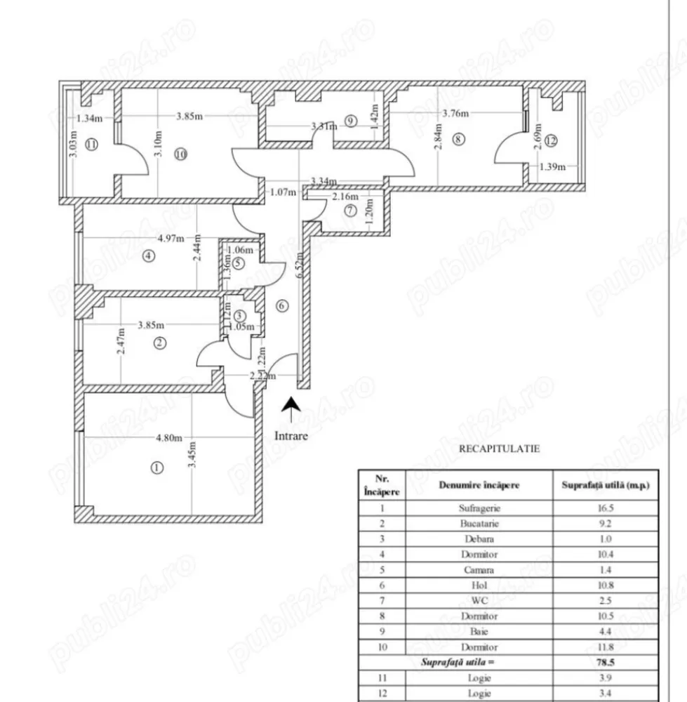 Apartament 4 camere Galata 2 - Iasi etaj 2 4 - Apartament 4 camere zona Galata 2 - zona linistita, etaj 2 4 ,decomandat, 3 camere orientate catre sud, 1 camera catre nord. An constructie - 1980 august. Tip constructie - pe cadre beton. Grinzi groase de 25cm. Amplasat in interior - nu pe colt. Suprafata utila 78.5mp, doua bai, doua balcoane, doua debarale ,usa metalica intrare ,centrala Immergas 28KW- noua, Apartament izolat exterior, inclusiv izolare balcoane. Geamuri termopan, balcoane inchise - plase tantari tip rulou Parchet stejar masiv 2cm pe hol si in cele 4 camere. ( necesita raschetare si lacuire ) - cel mai scump parchet din piata. Apa de calitate la robinet (Timisesti) - rece tot timpul anului - 4-5 grade si fara gust salciu. ( ideala de baut Nu necesita filtru. Nu este apa calcaroasa - in 15 ani la vechea centrala nu au fost depuneri in schimbatorul de caldura - pentru apa cald. se preda gol - Necesita zugravire si dupa preferinte inlocuire gresie si faianta in bai. calorifere de fonta. Curatenie pe casa scarii - acum 1.5 ani, interfon. Scari interioare late 1,2m. Distanta fata de blocul de vis-a-vis - 50m - nu aveti senzatie de claustrofobie sau lipsa de intimitate, Gradinita si scoala la 150m distanta. Locuri de parcare in spatele si fata blocului, aleea betonata in spatele blocului. Parc de joaca copii - amenajat. in zona Carrefour la parter, Mega Image, Lidl si Penny. Pe jos pana in centru se fac 15 minute pana in Stefan cel Mare Piata Unirii. contact ,