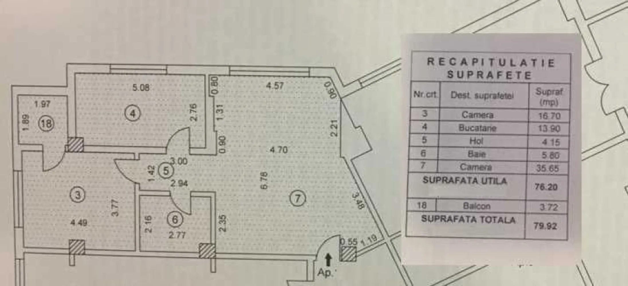 Apartament 2 cam mobilat, bloc 2011, suprafata utila 76mp