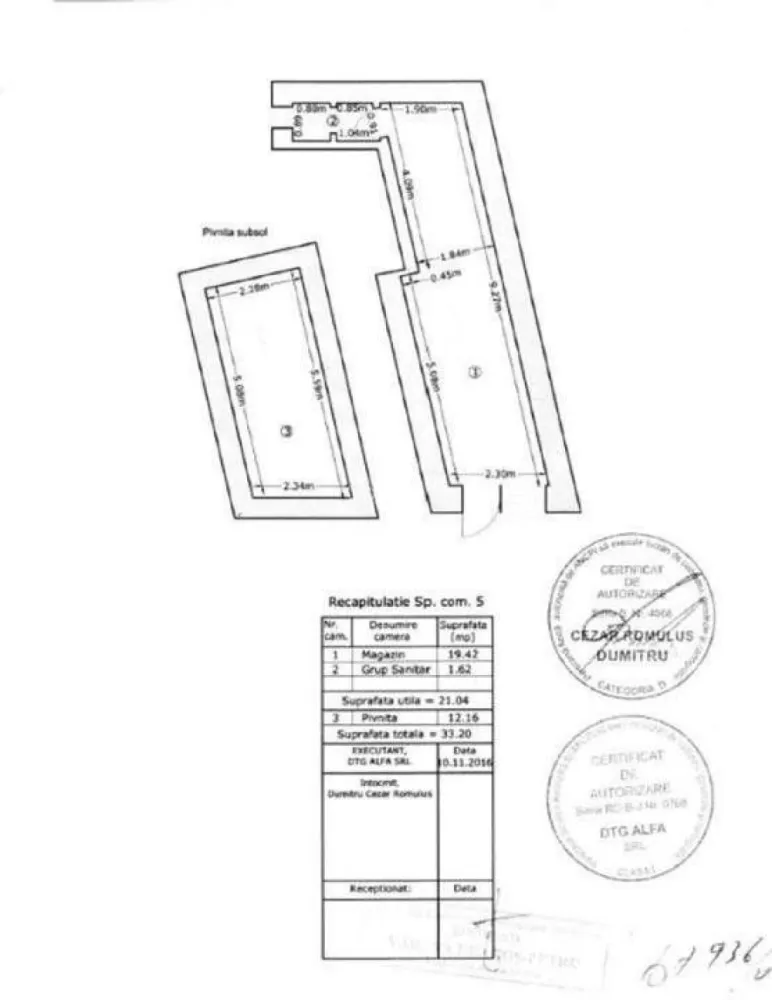 Spatiu Comercial Armeneasca - Carol I - Proprietar vand doua spatii comerciale unu langa altul pe Bulevarul Carol 1, nr. 46 Spatiu 1: 19 mp utili - 87 000 euro Spatiu 2: 21 mp utili - 87 000 euro Oferta pentru ambele spatii cumparate impreuna - 169 000 euro Spatiile sunt inchiriate cu 600 de euro pe luna fiecare, retabilitate aprox 8% Dotari: Apa Curent/contor individual Aer Conditionat Grup sanitar Cladirea nu are risc seismic.