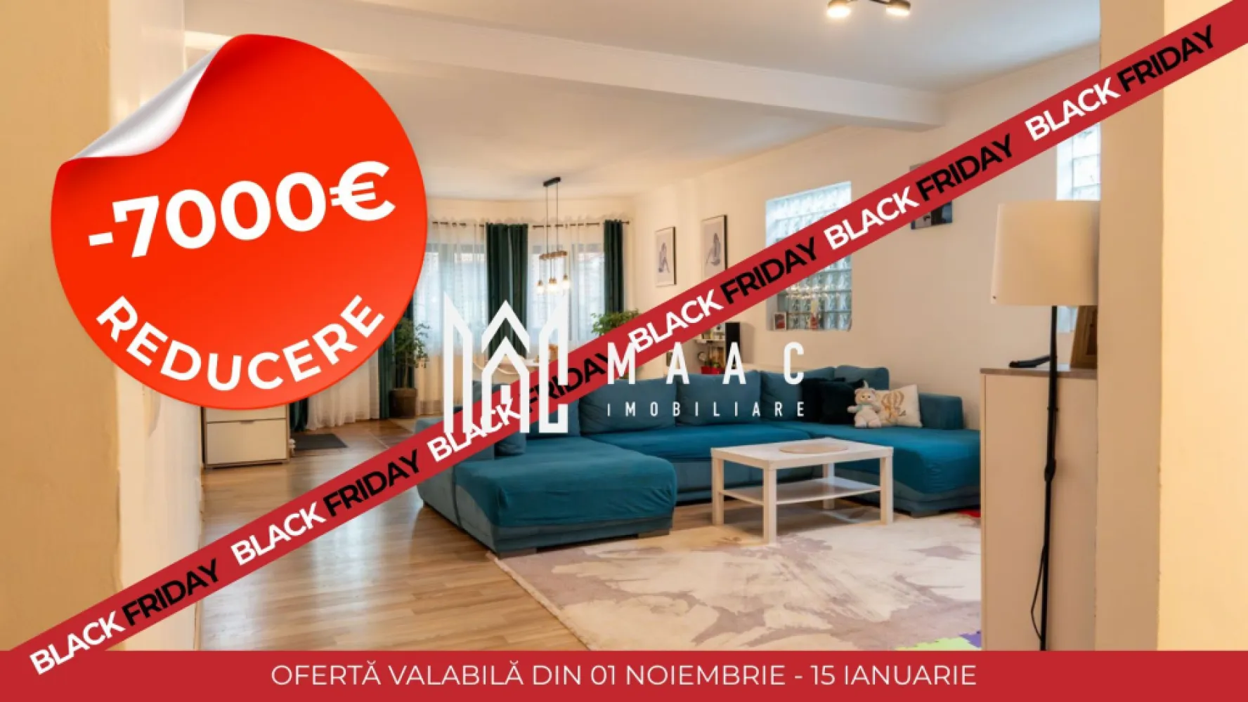 BLACK FRIDAY | Casa individuala | Teren 700 mp | Sura Mare - BLACK FRIDAY - Profită de cea mai bună perioadă din an pentru a deveni proprietar! Reducere de 12.001 euro - Pret vechi - 252.000 euro Pret promotional - 239.999 euro MAAC Imobiliare vă propune spre vânzare o proprietate unică, situată în comuna Șura Mare – o zonă liniștită, cu acces facil către Sibiu. Casa principală este o locuință individuală pe un singur nivel, cu o suprafață utilă de 180 mp, compartimentată inteligent pentru a oferi confort și intimitate: Living generos și luminos, ideal pentru momentele petrecute alături de familie. Bucătărie modernă, complet mobilată și utilată. Două dormitoare spațioase, fiecare cu baie proprie, pentru un plus de confort. Terasă de 32 mp, perfectă pentru relaxare. Proprietatea se află pe un teren de 700 mp, din care 320 mp reprezintă curte liberă, cu acces auto și intimitate. În curte se află și o construcție secundară cu destinație de spațiu comercial/birouri, având o suprafață utilă de 125 mp, acoperiș schimbat recent (în urmă cu un an). Aceasta oferă multiple posibilități: birou privat, atelier, spațiu de lucru sau investiție. Dotări și avantaje suplimentare: Se predă complet mobilată și utilată, gata de locuit. Geamuri securizate și antifonate, cu jaluzele electrice. Tavane înalte (3,10 m) ce oferă un aer elegant și spațios. Toate țevile de apă și canalizare au fost curățate anul trecut, ceea ce garantează întreținerea corespunzătoare. Localizare: Șura Mare – o zonă căutată pentru liniște și acces rapid către Sibiu, ideală atât pentru locuit, cât și pentru desfășurarea unei activități profesionale datorită spațiului comercial existent. Această proprietate reprezintă alegerea perfectă pentru cei care își doresc o locuință deosebită, spațioasă, dar și oportunitatea de a combina confortul personal cu activitatea profesională. ID: CP2777725. }}