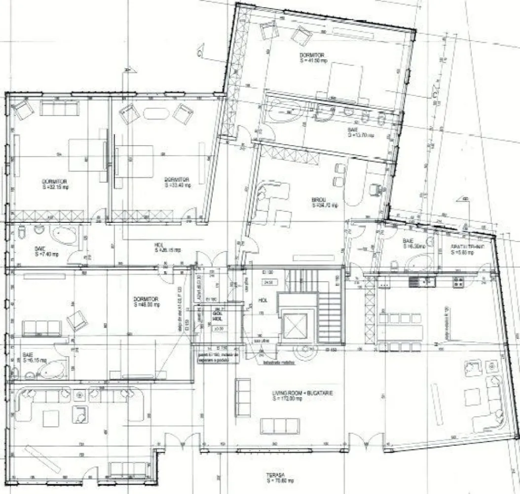 PENTHOUSE DE LUX CU VEDERE LA PARCUL HERASTRAU - Descoperă unităţile rezidenţiale finalizate din apropierea parcului Herastrau, cu cele mai spectaculoase privelişti ce pot fi savurate de la balcoanele unora dintre cele mai bine amplasate apartamente si penthouse-uri din Bucuresti. Penthouse-ul face parte dintr-un ansamblul rezidential situat pe sos. Nordului, intr-o zona linistita la câţiva paşi distanţă faţă de Parcul Herăstrău, cel mai mare parc din zona de nord a Bucureştiului. Acest complex de apartamente, beneficiaza de un design deosebit, finisajele fiind de înaltă calitate, de un design sofisticat, spaţii verzi şi vederi panoramice. Penthouse-urile au priveliste spre parcul Herastrau, complet finisate si pregatite pentru a fi locuite. Materiale durabile; Eficienţă energetică; Sisteme de instalare cu poluare scăzută; Calitate excelentă a mediului interior. Caracteristici imobil: Structura imobilui este din beton armat. Cladirea este izolata termic cu polistiren de 10cm. Compartimentarile sunt realizate din caramida BCA, placate cu gips carton si finisate cu vopsea lavabila de culoare alba. Baile sunt placate cu gresie si faianta. Tamplarie PVC negru cu geam tripan. Glafuri din piatra naturala. Fatada dinspre curtea interioara este acoperita cu decorativa de culoare bej. Fatada publica este acoperita cu placaj compozit de culoare negru si alb cu intarsii de banda led. Centrale termice pe gaz Viessmann, cu boier, individuale pentru fiecare apartament. Instalatii sanitare si termice realizate cu conducte din PP-R Aquatherm si PEX-A Uponor. Instalatii incalzire in pardoseala realizate cu sistem Uponor. Instalatii climatizare inverter Starway, multisplit cu distributie prin grile ingropate. Usi interioare culoare mahon. Terase acoperite cu gresie antiderapanta flotanta. Balcoane curte interioara placate cu gresie. Usi metalice furniruite la intrarea in apartamente. Pordoseli placate cu gresie imitatie lemn. Balustrade din otel inox cu parapet din sticle securizata. Garaj subteran finisat cu vopsea lavabila alba Printre atracţiile acestui complex exclusivist situat pe Sos. Nordului se numără: PARCUL HERASTRAU 0KM/0 MIN SATUL FRACEZ 450M/ 2 MIN STATIE METROU AUREL VLICU 2,4 KM/7 MIN ARCUL DE TRIUMF 3,3 KM/10 MIN AEROPORTUL BANEASA 3,4KM/10MIN PIATA VICTORIEI 4,2 KM/13 MIN MALL BANEASA 5KM/12 MIN HOTEL RAMADA 800M/4 MIN plus multe restaurante de elită pe drumul principal şi pe lac. Accesul rapid la şcolile internaţionale şi centrele de birouri comerciale din Pipera reprezintă, de asemenea, un atu. Saloane moderne de înfrumuseţare şi săli de fitness sunt disponibile în imediata apropiere. Distanţa până în centrul oraşului este una foarte scurtă, 5 minute faţă de Piaţa Charles de Gaulle, iar conexiunea cu Aeroportul Internaţional Henri Coandă este, de asemenea, rapidă şi uşoară. Penthouse â€“ cu 5 camere, suprafata 550 mp â€“ 2.000.000 Euro + TVA Apartamentele cu 4 camere: SUPRAFEŢE: 240 mp â€“ 247 mp.PREŢ: 800.000 â€“ 830.000 EURO + TVA Apartamentele cu vedere spre parcul Herastrau â€“ 830.000 Euro + TVA Apartamentele cu vedere spre zona Baneasa â€“ 800.000 Euro + TVA DIRECT DEZVOLTATOR, COMISION 0%
