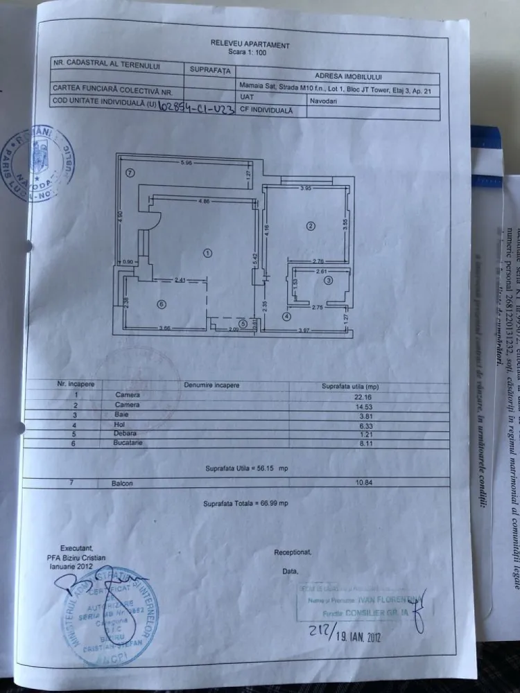 Vand apartament 2 camere Mamaia - Apartament 2 camere decomandat in Mamaia nord zona Hanul cu Peste,bloc JT Tower,cu bucatarie open space,mobilat utilat modern,toate utilitatile,gaz,internet,etc.,etaj 3 din 8 cu lift.Suprafata utila 56 mp,balcon 11 mp,supraf totala 67 mp.Apartamentul este situat la 5 min de mare,foarte aproape de zona de cluburi din Mamaia nord.Merita vazut,pret negociabil.