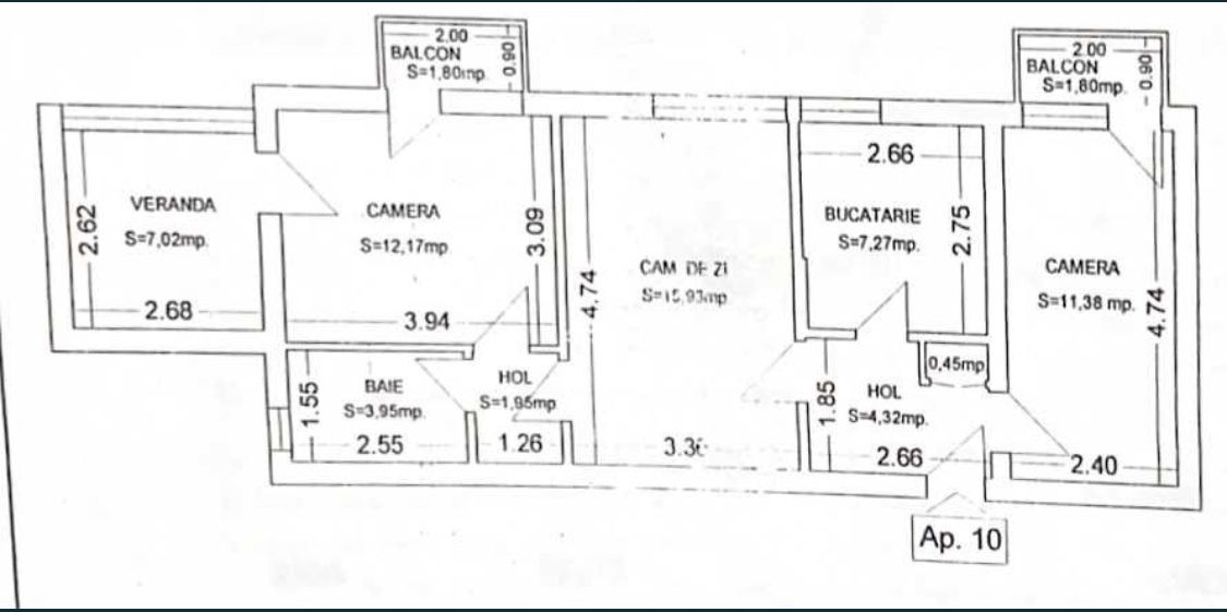 Vand ap 3 camere dressing generos
